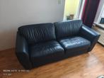 Donkerblauwe leren Nete bank, Gebruikt, Tweepersoons, Leer, Ophalen of Verzenden
