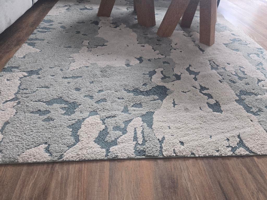 IKEA RINGKLOCKA Vloerkleed, laagpolig, groen/ecru, Modern, Scandinavisch, 150 tot 200 cm, 200 cm of meer, Groen