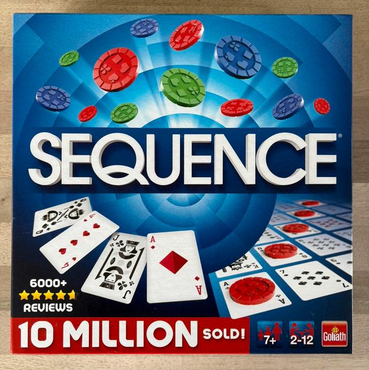 Goliath Sequence Bordspel Gezelschapsspel Nieuwstaat, Hobby en Vrije tijd, Gezelschapsspellen | Overige, Zo goed als nieuw, Een of twee spelers
