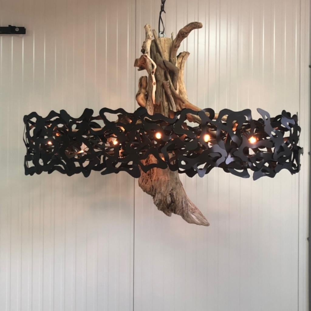 Hanglamp Lufre Drijfhout, Ophalen, Zo goed als nieuw, Hout, 50 tot 75 cm