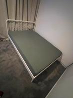 IKEA NEIDEN bedframe met lattenbodem matras en topper, Ophalen, Gebruikt, Wit, Tweepersoons
