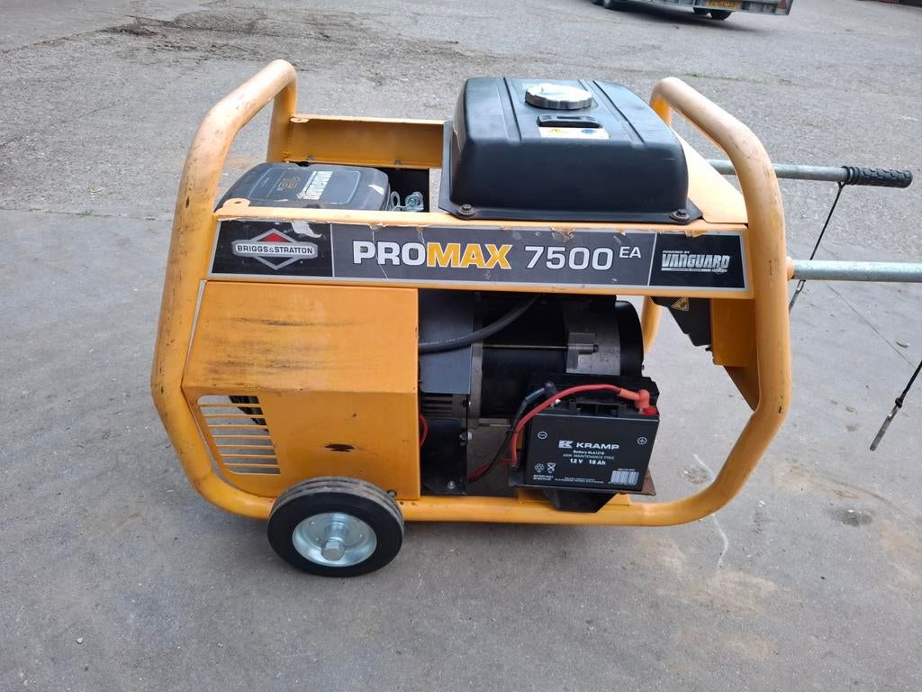 Briggs & Stratton Promax 7500EA Stroomgenerator, Gebruikt, Elektrisch startend, Benzine, Ophalen of Verzenden