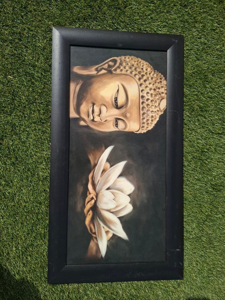 Boeddha schilderij met lotusbloem, Antiek en Kunst, Ophalen of Verzenden