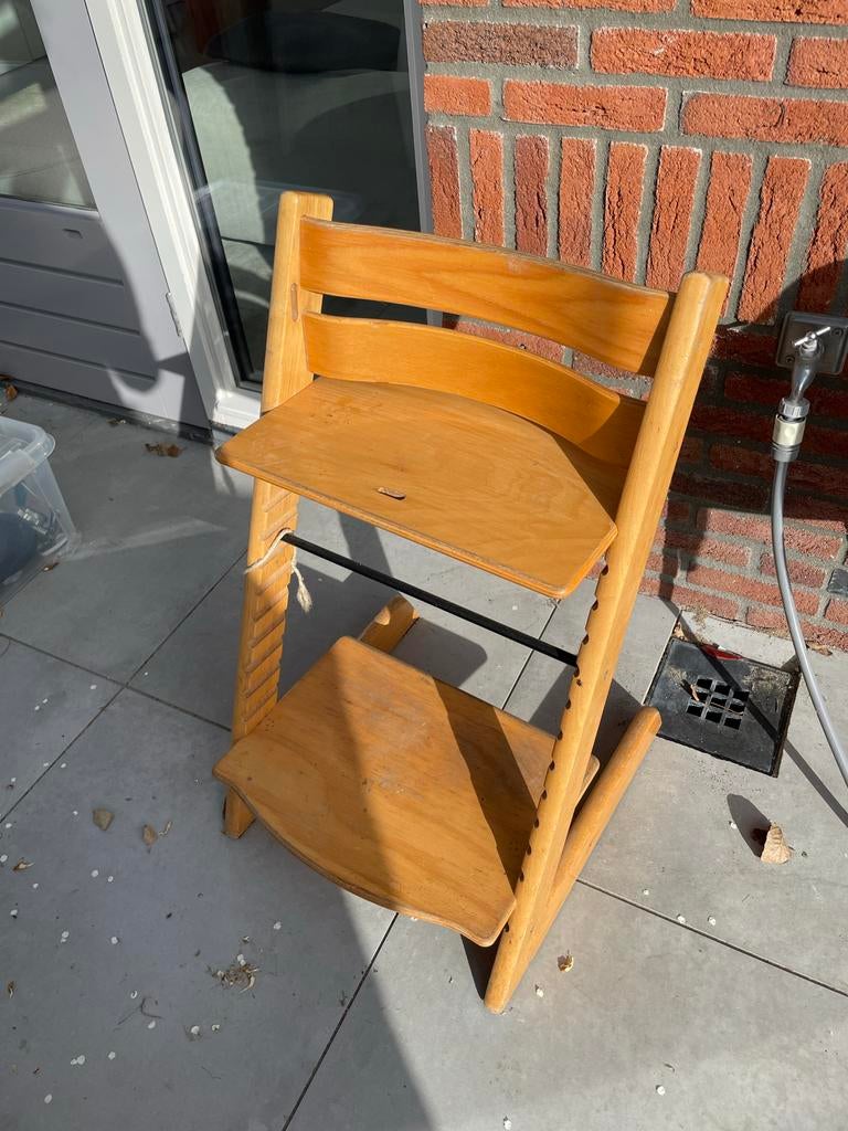 Stokke Tripp Trapp meegroeistoel - Natuurlijk hout, Kinderen en Baby's, Kinderstoelen, Ophalen of Verzenden, Gebruikt, Meegroeistoel