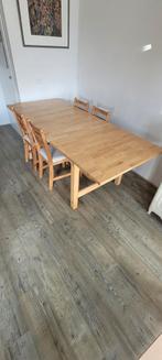 Ikea eettafel met 4 stoelen., Huis en Inrichting, Tafels | Eettafels, Gebruikt, 150 tot 200 cm, Rechthoekig, 50 tot 100 cm