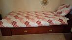 Mahonie houten bed met lade - Zo goed als nieuw, Ophalen, 90 cm, Eenpersoons, Bruin