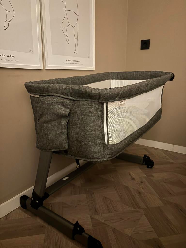 Co sleeper grijs verstelbaar anti-reflux met matras, Ophalen, Zo goed als nieuw