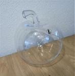 Prachtige glazen appel met steel - schaal - bloempot -, Ophalen of Verzenden, Zo goed als nieuw