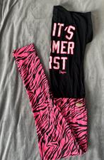 Vingino jumpsuit / playsuit neon roze mt 12 jr 152/158 zebra, Ophalen of Verzenden, Zo goed als nieuw, Meisje, Broek