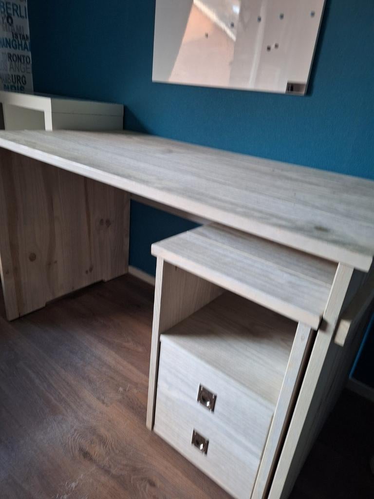 Houten eenpersoonsbed met lattenbodem (passend bij bureau), Ophalen, Gebruikt, Eenpersoons, Hout