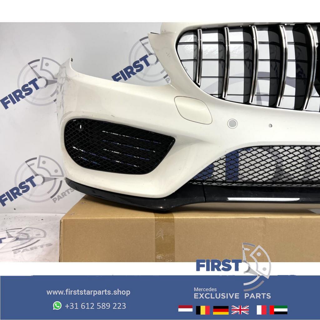 W205 C43 AMG VOORBUMPER + GT GRIL Mercedes C Klasse WIT COMP, Gebruikt, -, Voor, Ophalen of Verzenden