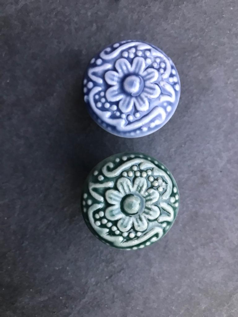 Oosterse vintage keramische deurknop handvat old look knop, Verburgt Vintage, Meerkleurig, Boho, Nieuw