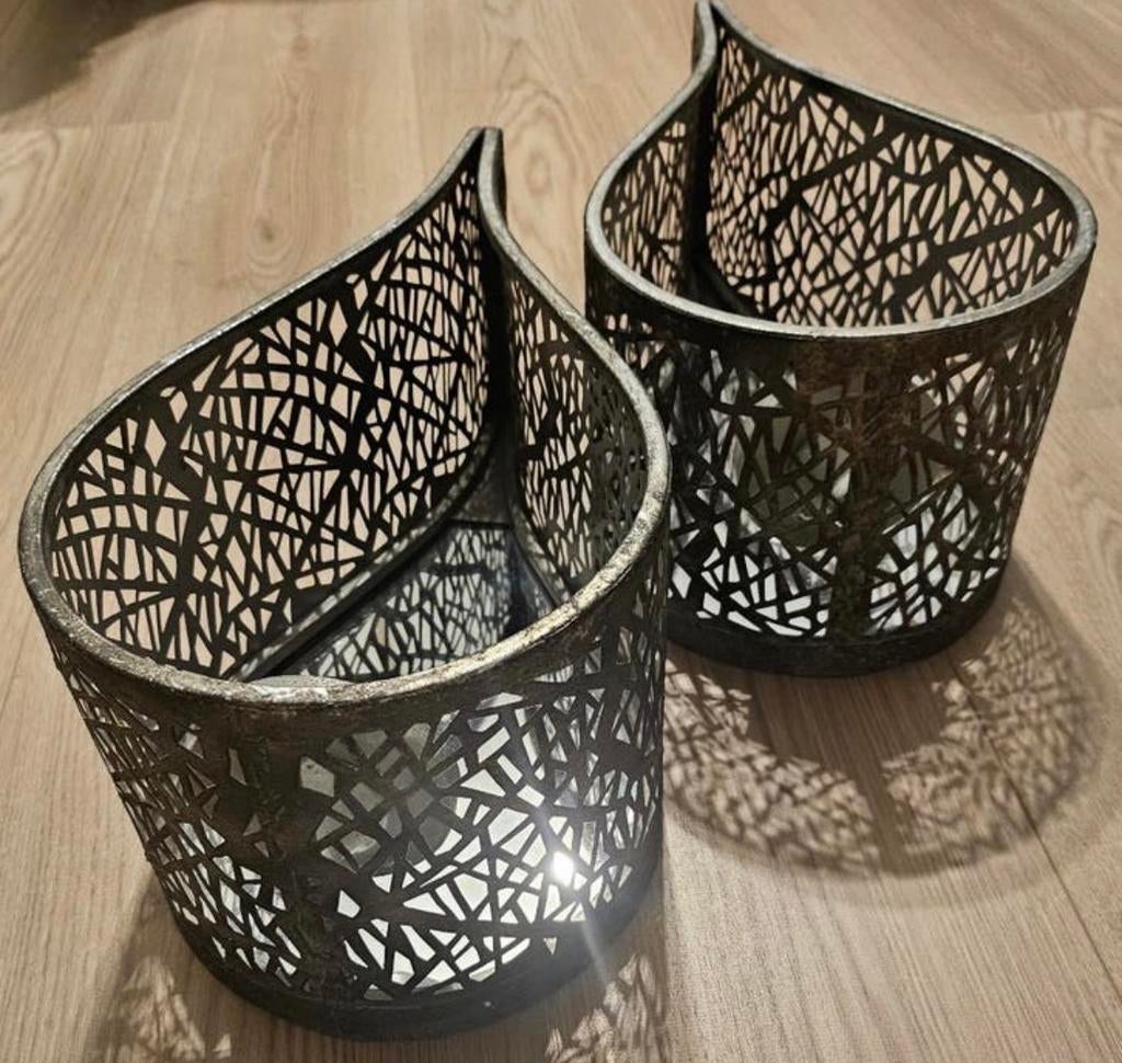 Kaarsenhouders, Ophalen, Gebruikt, Metaal, Grijs