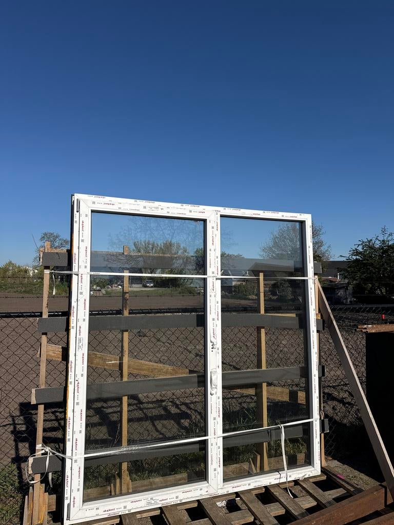 Nieuw Kunststof Kozijn Draaikiep HR++ Beglazing 200x220cm, Ophalen, Gevelraam of Ruit, Nieuw, 160 cm of meer