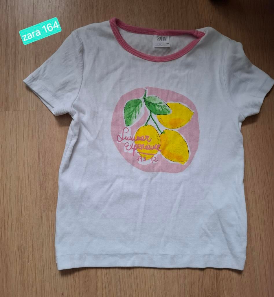 witte Zara t-shirt 164, Kinderen en Baby's, Kinderkleding | Maat 164, Meisje, Ophalen of Verzenden, Zo goed als nieuw, Zara girls
