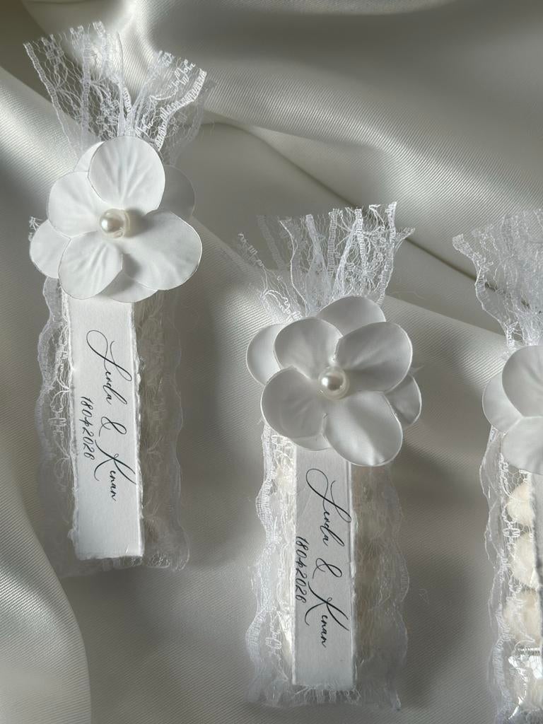 Elegante Bedankjes voor Bruiloft met Gepersonaliseerde Label, Ophalen of Verzenden, Nieuw, Feestartikel, Geboorte of Huwelijk