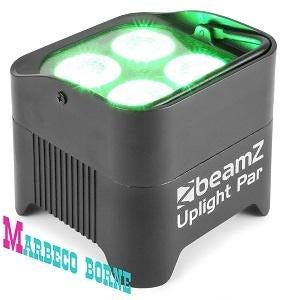 LED Uplight Par 4x 10W, Accu, RGBWA-UV, BBP94, Geluidgestuurd, Nieuw, Info@marbeco.nl, BeamZ