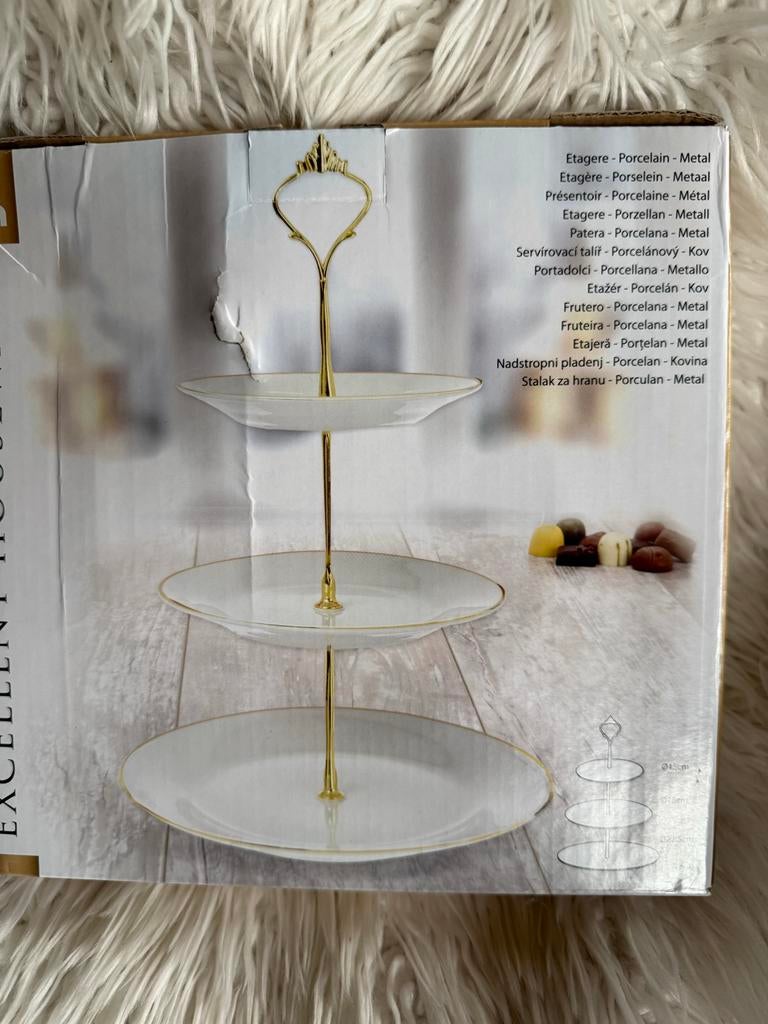 Excellent Houseware Etagère met Goudkleurige Details - Nieuw, Ophalen of Verzenden, Nieuw