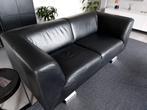 Zwartleren twee en half zitsbank, Huis en Inrichting, Banken | Bankstellen, Ophalen, Minder dan 75 cm, 150 tot 200 cm, Tweepersoons
