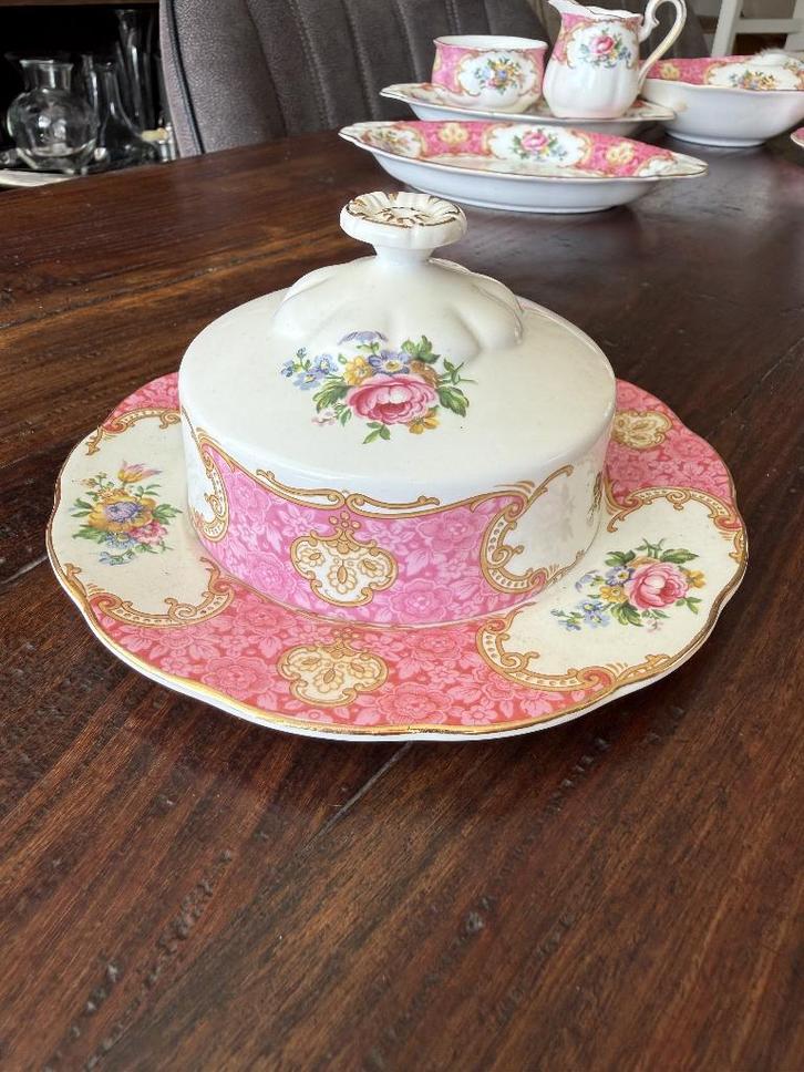 Royal Albert Botervloot met Originele Glazen Binnenbak, Antiek en Kunst, Antiek | Servies los, Ophalen of Verzenden