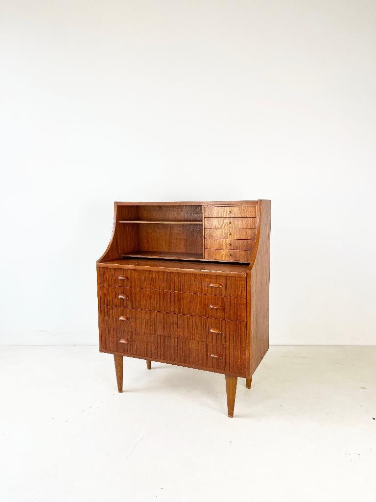 Vintage Scandinavische Secretaire, Ophalen of Verzenden, Gebruikt, Mid-Century Modern