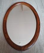 Vintage pallisanderhouten spiegel ovaal, Huis en Inrichting, Woonaccessoires | Spiegels, Minder dan 50 cm, Gebruikt, Ophalen of Verzenden