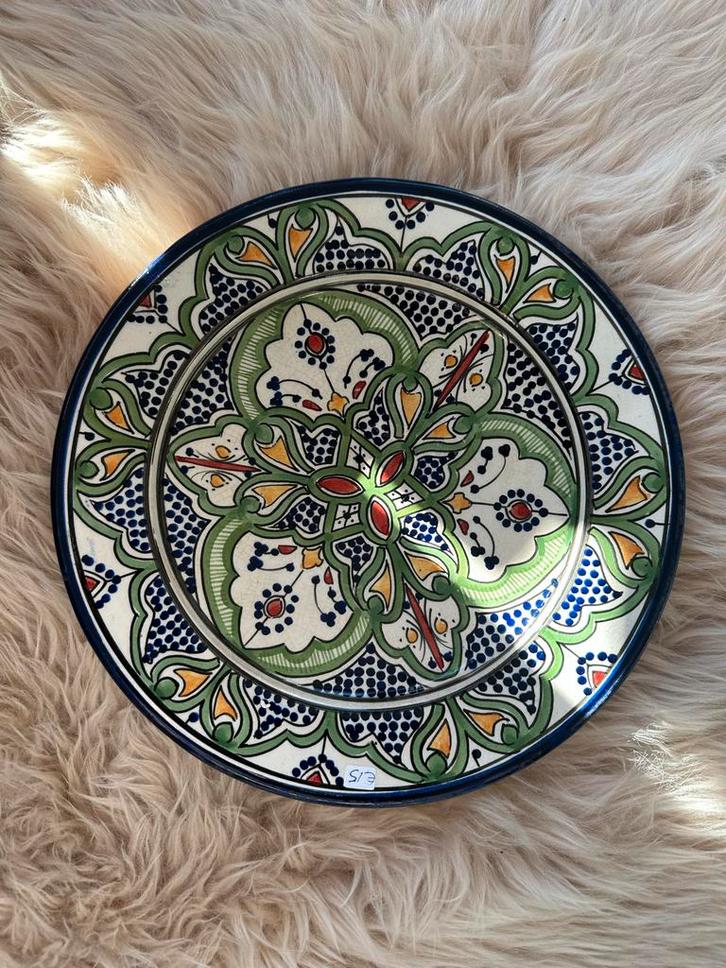 🔸Handgeschilderde Marokkaanse schaal uit Safi, Antiek en Kunst, Antiek | Schalen, Ophalen of Verzenden