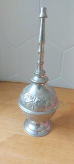 Authenthieke Marrokaanse rozenwater sprenkelfles RVS 21cm, Ophalen of Verzenden, Zo goed als nieuw