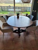 Eettafel uitschuifbaar ~ Ovaal / Rond, Huis en Inrichting, Tafels | Eettafels, Ophalen, Gebruikt, Ovaal, 100 tot 150 cm