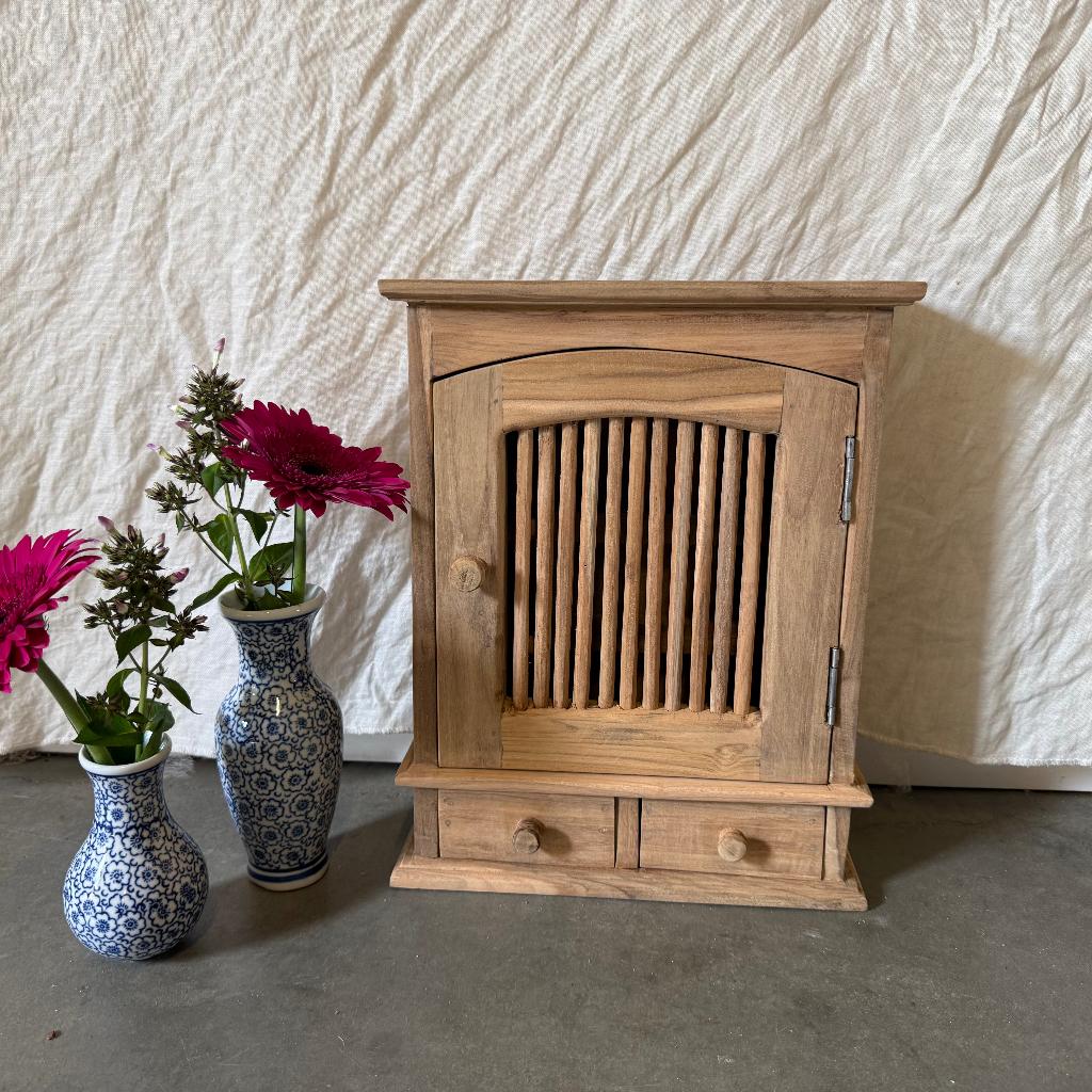 Sleutelkastje - 36 cm hoog – massief teak – bij TTM Wonen, Huis en Inrichting, Kasten | Overige, TTM Wonen, Meubels – (Perzische) Tapijten en Woonaccessoires