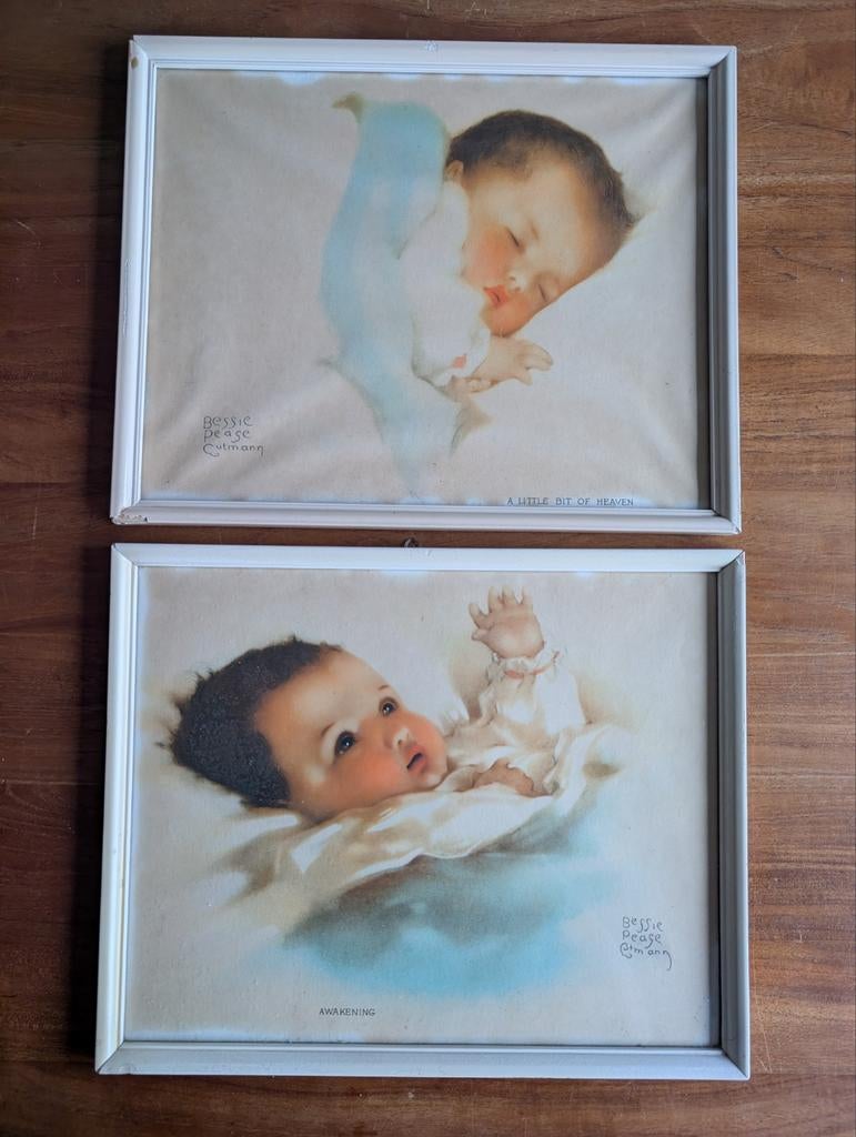 Vintage Bessie Pease Gutmann baby prints Set van twee, Antiek en Kunst, Ophalen of Verzenden