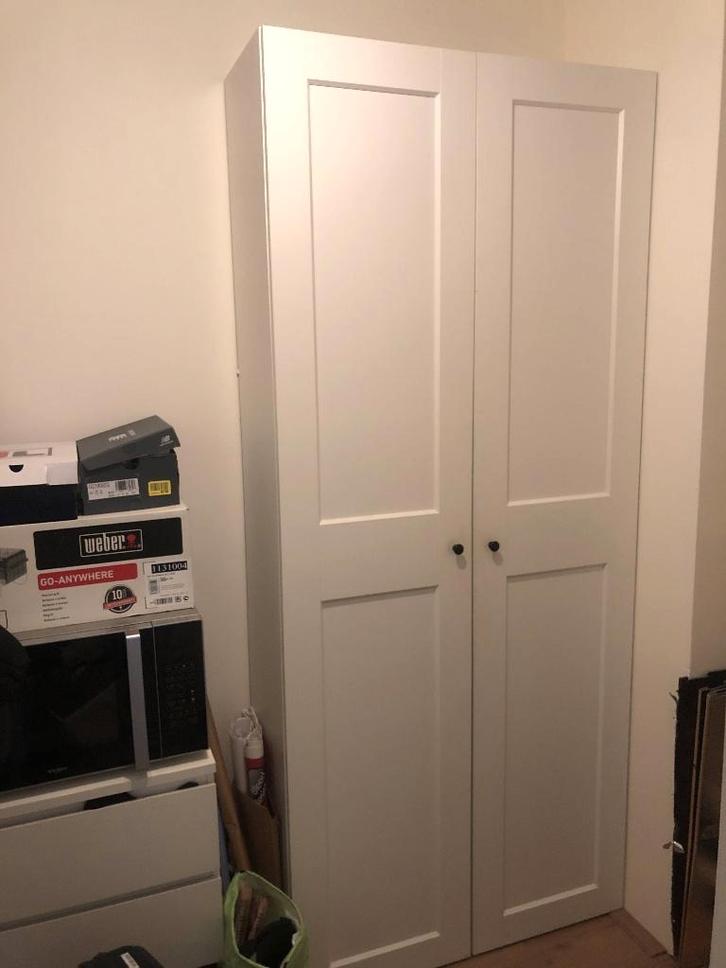 Ikea pax kast met Grimo deuren, Huis en Inrichting, Kasten | Kledingkasten, Gebruikt, 200 cm of meer, 50 tot 100 cm, 50 tot 75 cm