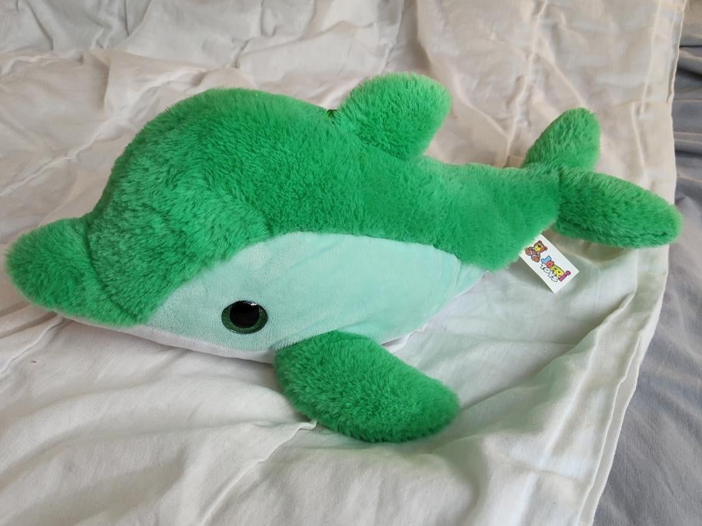 Groene Dolfijn Knuffel - Jafri Toys 43cm, Kinderen en Baby's, Speelgoed | Knuffels en Pluche, Ophalen of Verzenden, Zo goed als nieuw