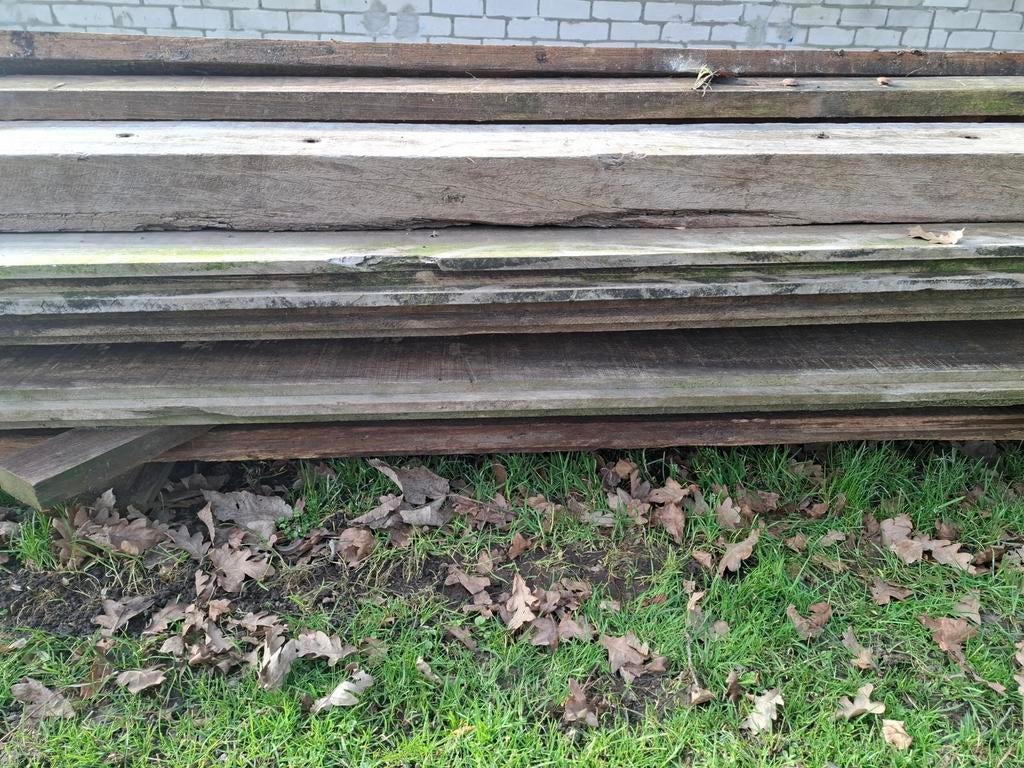 Zwaar azobe planken en balken Mooi voor wal beschoeiing, Ophalen of Verzenden, 250 cm of meer, Balken