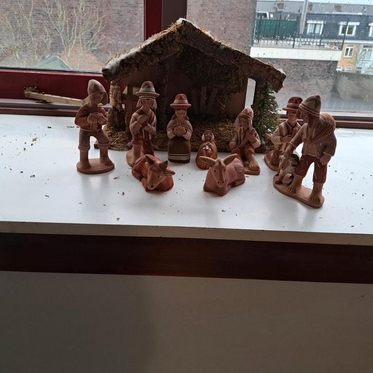 Peruaanse Kerstgroep met stal, Antiek en Kunst, Antiek | Religie, Ophalen of Verzenden