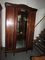 Barok mahonie linnenkast kleerkast spiegeldeur hang en leg, 100 tot 150 cm, 200 cm of meer, Eikenhout, Zo goed als nieuw