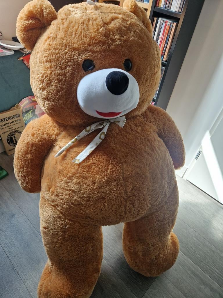 Grote knuffelbeer - 1.30 meter, Ophalen, Beer, Zo goed als nieuw, Bruin