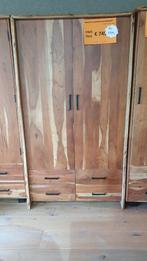 Massief acaciahouten bergkast van 200x110cm, Ophalen, Met plank(en), 200 cm of meer, Nieuw