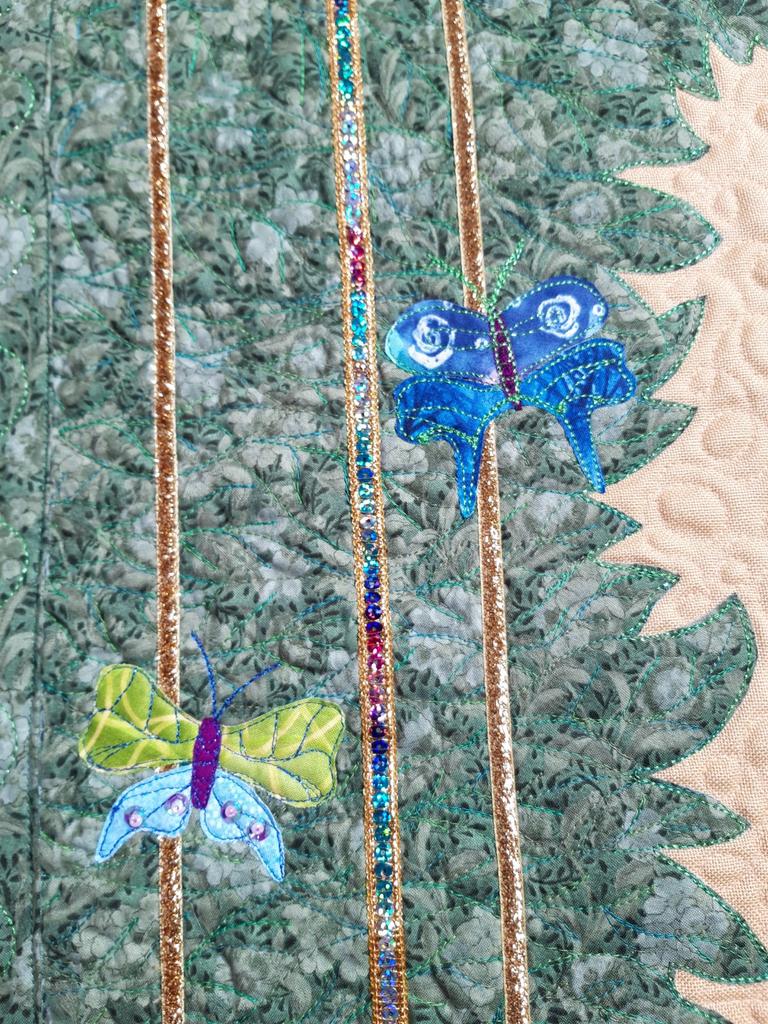 Handgemaakt Quilt Wandkleed met Vlinders en Bloemen, Ophalen of Verzenden, Nieuw, Textiel