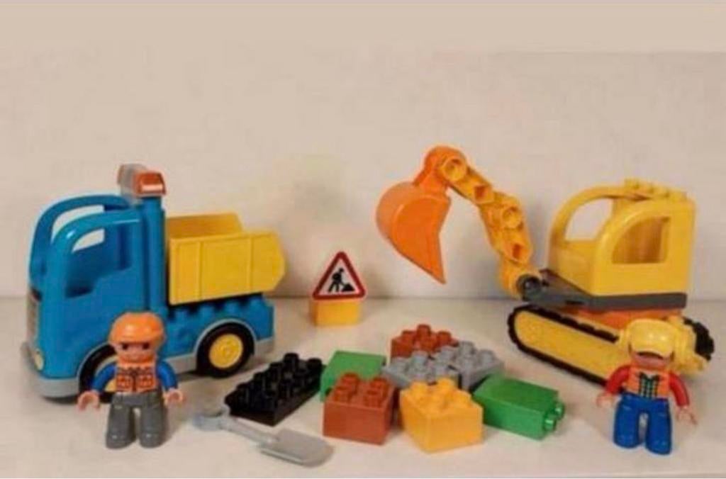 Duplo 10812 graafmachine en kiepwagen, Ophalen of Verzenden, Zo goed als nieuw, Complete set, Duplo