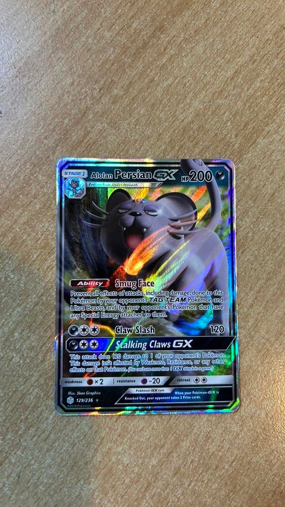 Alolan Persian GX 129/236 Cosmic Eclipse, Ophalen of Verzenden, Zo goed als nieuw