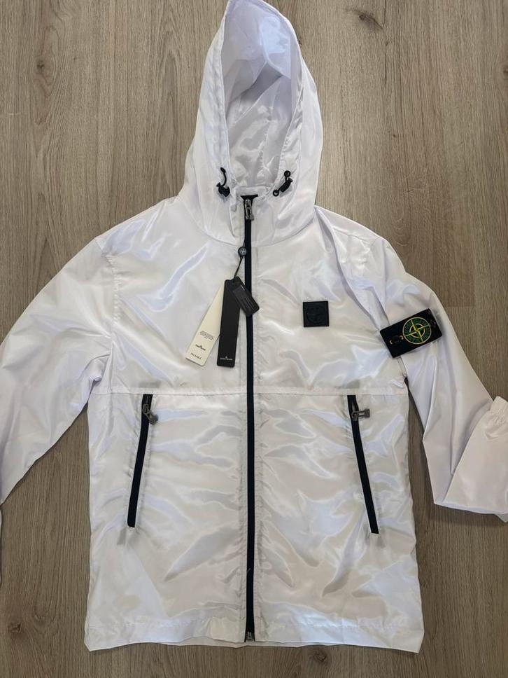 Witte Stone zomerjas met capuchon L, Kleding | Dames, Jassen | Zomer, Nieuw, Maat 42/44 (L), Wit, Verzenden