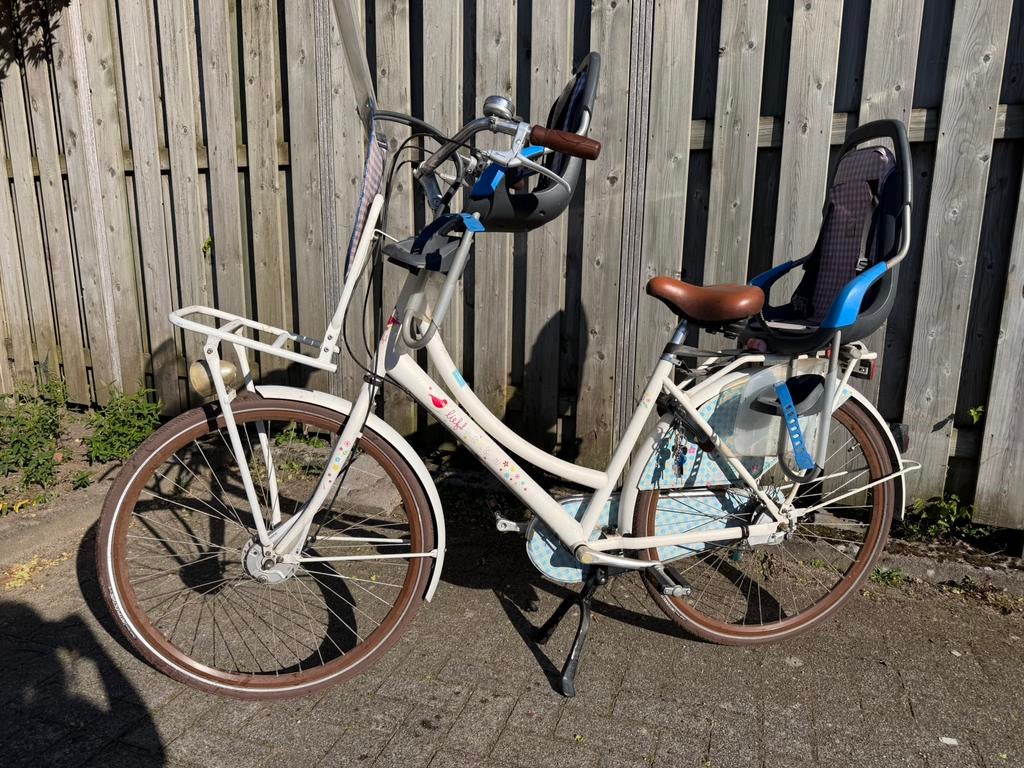 Moederfiets cortina lief damesfiets incl kinder stoeltjes, Fietsen en Brommers, Versnellingen, Zo goed als nieuw, 0 zitjes, 50 tot 53 cm