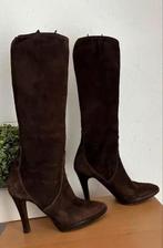 Bruine suède laarzen maat 37 [DM], Kleding | Dames, Schoenen, Hoge laarzen, Bruin, Ophalen of Verzenden, Zo goed als nieuw