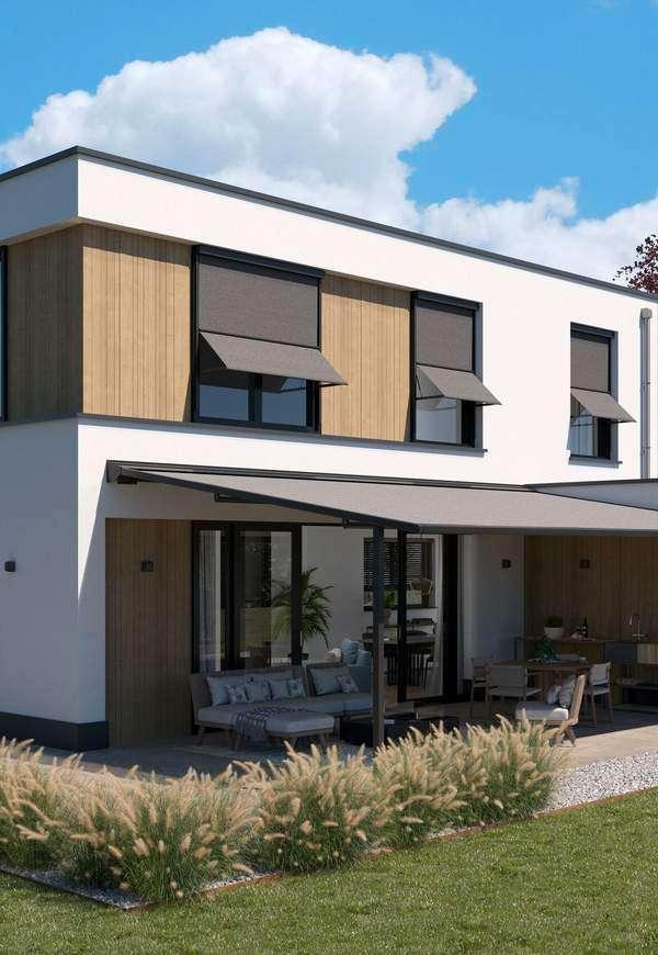 Luxaflex Zonneschermen Madolettes, Tuin en Terras, Zonneschermen, Nieuw, Overige typen, 150 tot 300 cm, Minder dan 250 cm, Elektrisch