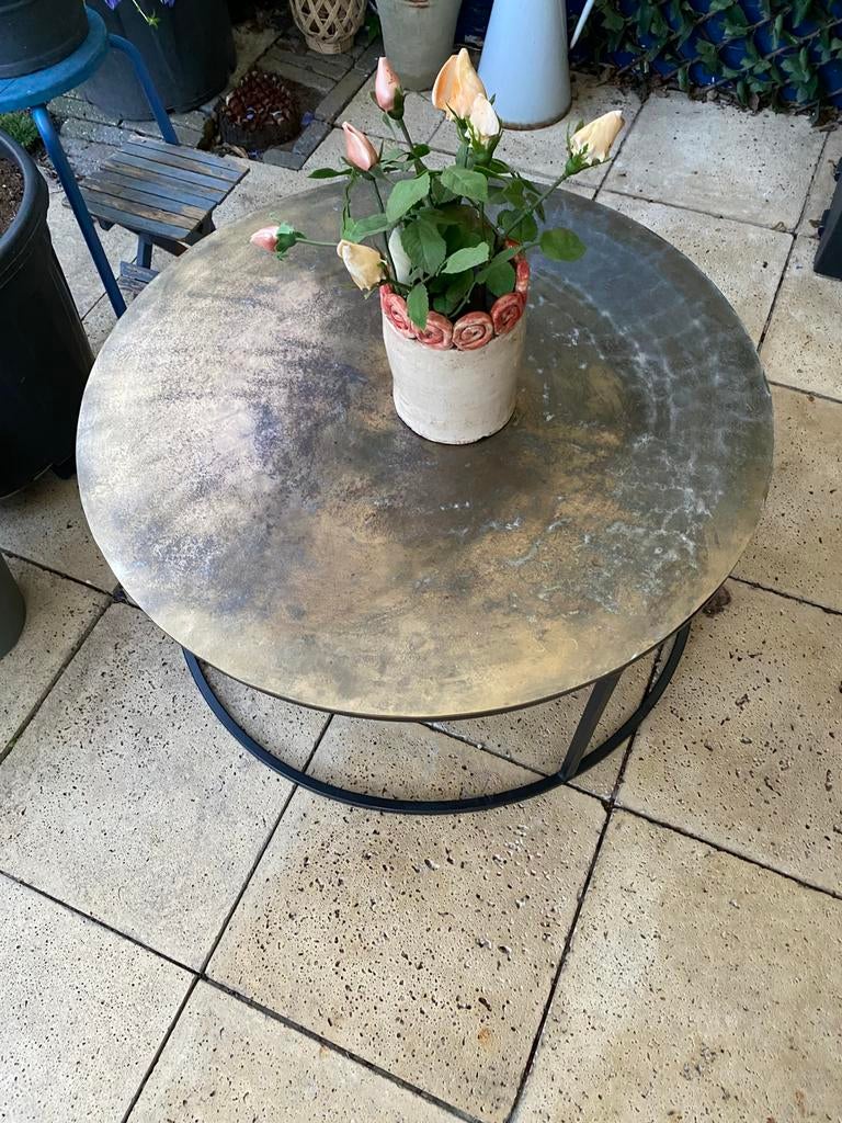 Koperen tafel, Ophalen, Gebruikt, 50 tot 100 cm, Rond