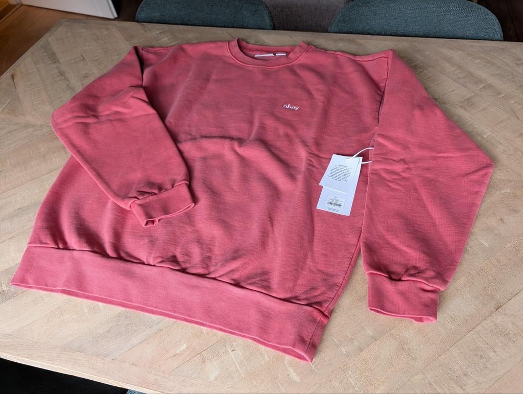Obey Lowercase Sweater Garment Dyed, Kleding | Heren, Obey, Maat 48/50 (M), Nieuw, Ophalen of Verzenden