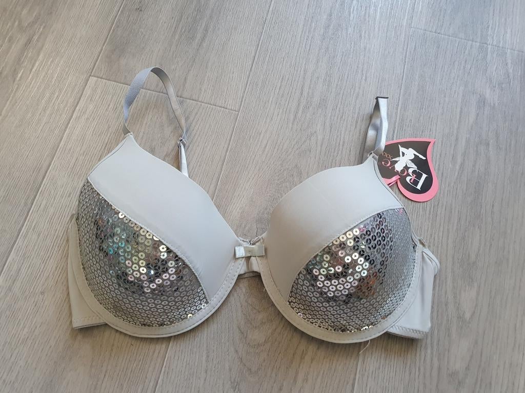 Leuke bh met pailletten Maat 85 D, Verzenden, Zwart, BH