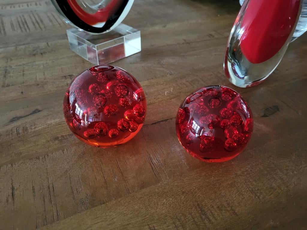 Kristal decoratie ballen rood, collectie regendruppels, Ophalen of Verzenden