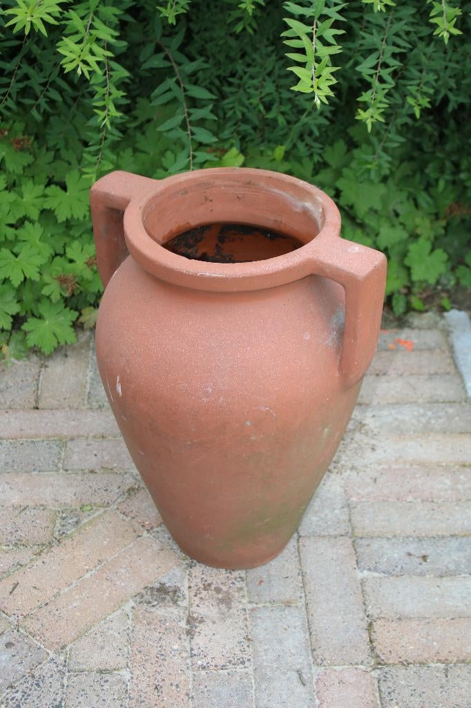 Originele Italiaanse terracotta tuinvaas - Bossi Italy, 50cm, Tuin en Terras, Bloempotten, Gebruikt, Rond, Tuin, 40 tot 70 cm